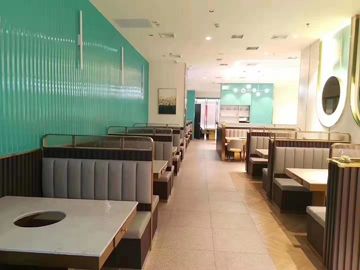 Komercyjne skórzane stoisko restauracyjne i zestaw stolików / siedzenia restauracyjne fast food