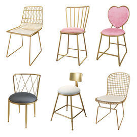 Współczesne metalowe krzesła do jadalni, wysokie krzesło w stylu restauracyjnym