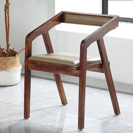Nowoczesne krzesła do jadalni z drewna i skóry Wygodny naturalny kolor