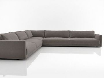 Dostosowana prosta, duża i mała włoska sofa w kształcie litery L.