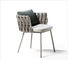 Nordic Outdoor Krzesło stołowe Kombinowane meble ogrodowe z rattanu Proste wstążkowe krzesła
