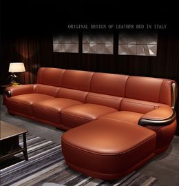 Wysokiej klasy skórzana sofa w stylu nordyckim dla 5 osób w hotelu / domu